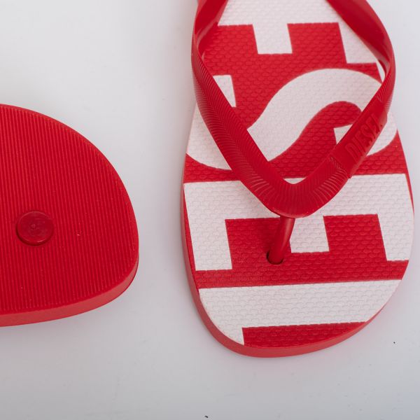 Шлепанцы Diesel SA-Briian Flame Scarlet/White.
