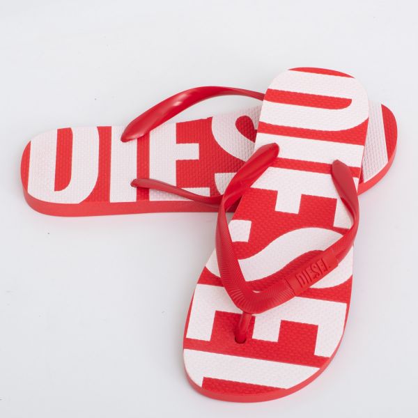 Шлепанцы Diesel SA-Briian Flame Scarlet/White.