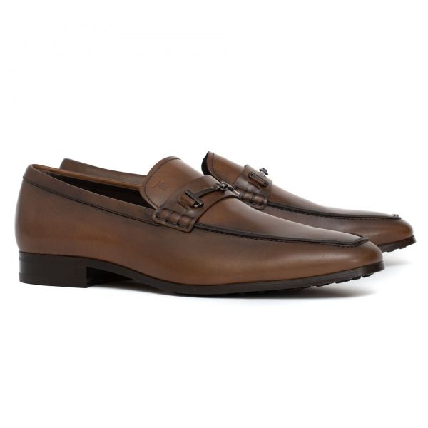 Лоферы Tod's Doppia T. Fine Cuoio Iniez. Gomma TA D9C Cacao.
