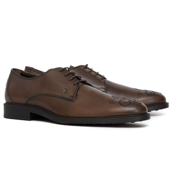 Туфли Tod's Bucatura Fiore Fondo Gommo 45A D9C Cacao.