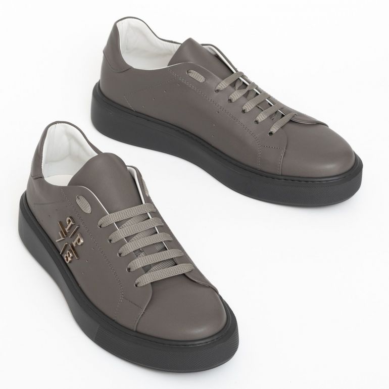 Кеди philipp Plein Lo-Top Sneakers Nappa Leather Grey.