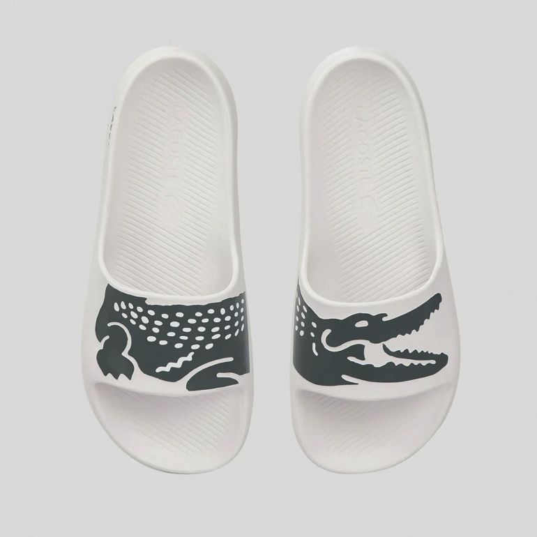 Шлепанцы Lacoste Croco 2.0 0721 2 CMA WHT/DK GRN Synthetic.