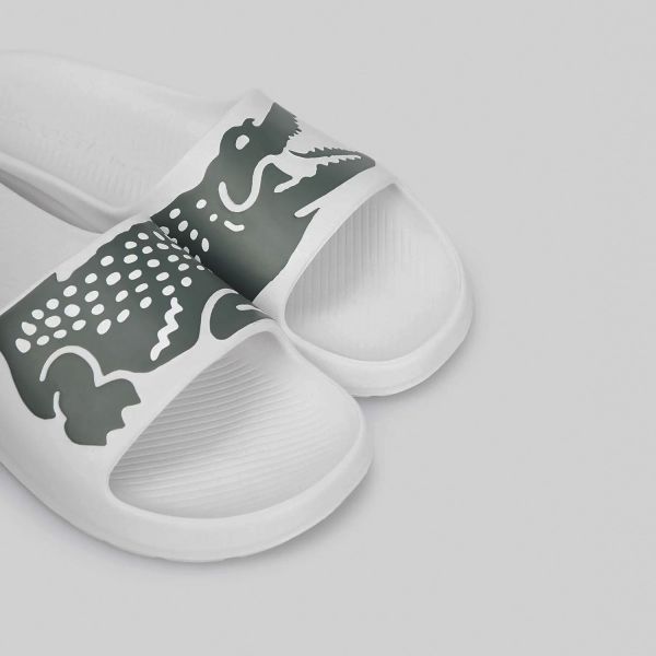 Шлепанцы Lacoste Croco 2.0 0721 2 CMA WHT/DK GRN Synthetic.