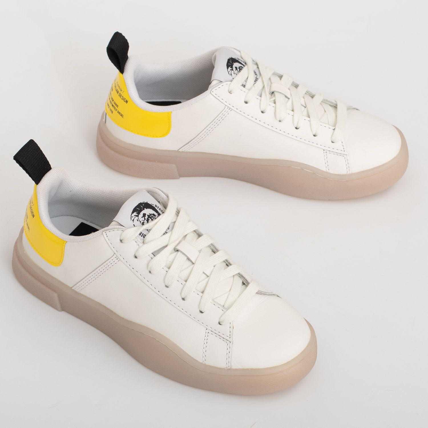 Diesel S Clever Low Lace W White Yellow Fluo brand centr