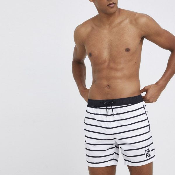 Плавательные шорты Lagerfeld KL22MBM04 Stripes White.