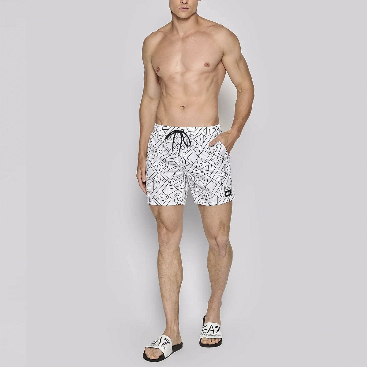 Плавальні шорти Lagerfeld KL22MBM03 Karl All-Over White