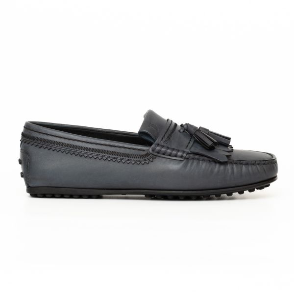 Мокасины Tod's Frastaglio Frangia City Gommino D9C Inchiostro Chiar.