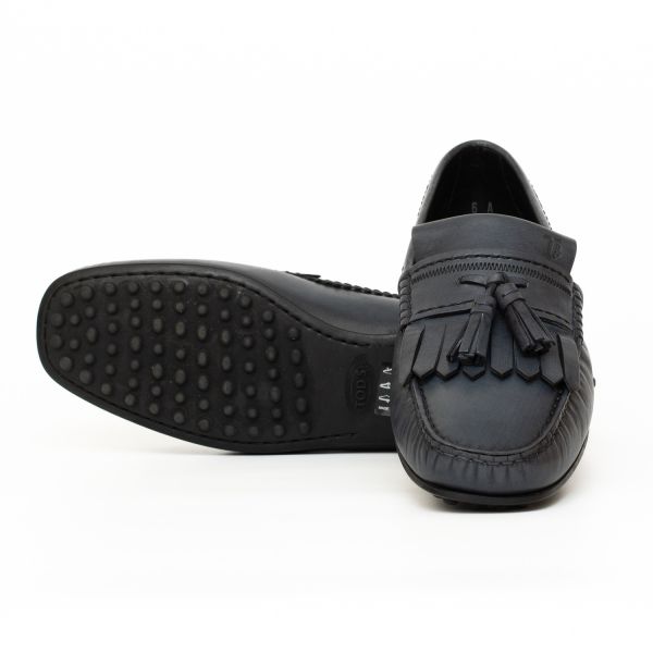Мокасины Tod's Frastaglio Frangia City Gommino D9C Inchiostro Chiar.