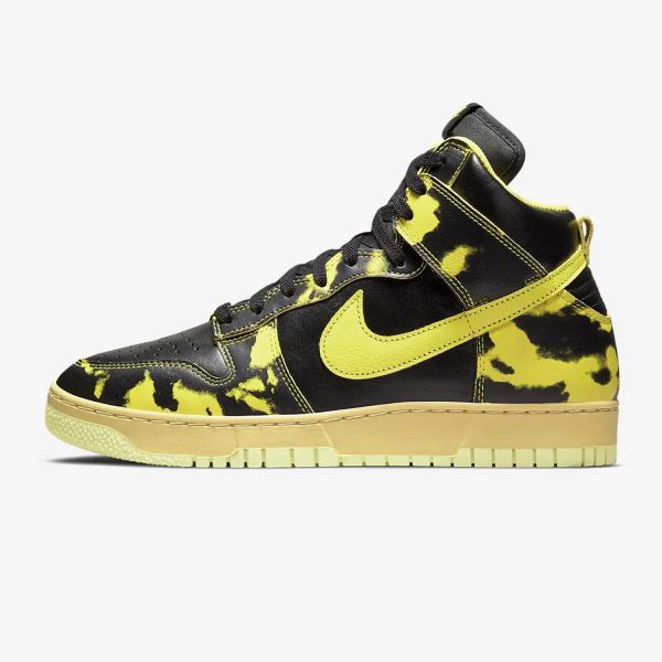 Кроссовки Nike Dunk HI 1985 SP Black/Yellow Stripe.