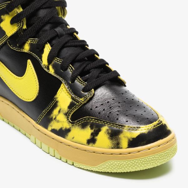 Кроссовки Nike Dunk HI 1985 SP Black/Yellow Stripe.