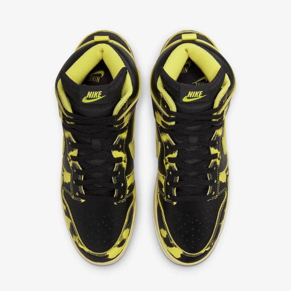 Кроссовки Nike Dunk HI 1985 SP Black/Yellow Stripe.
