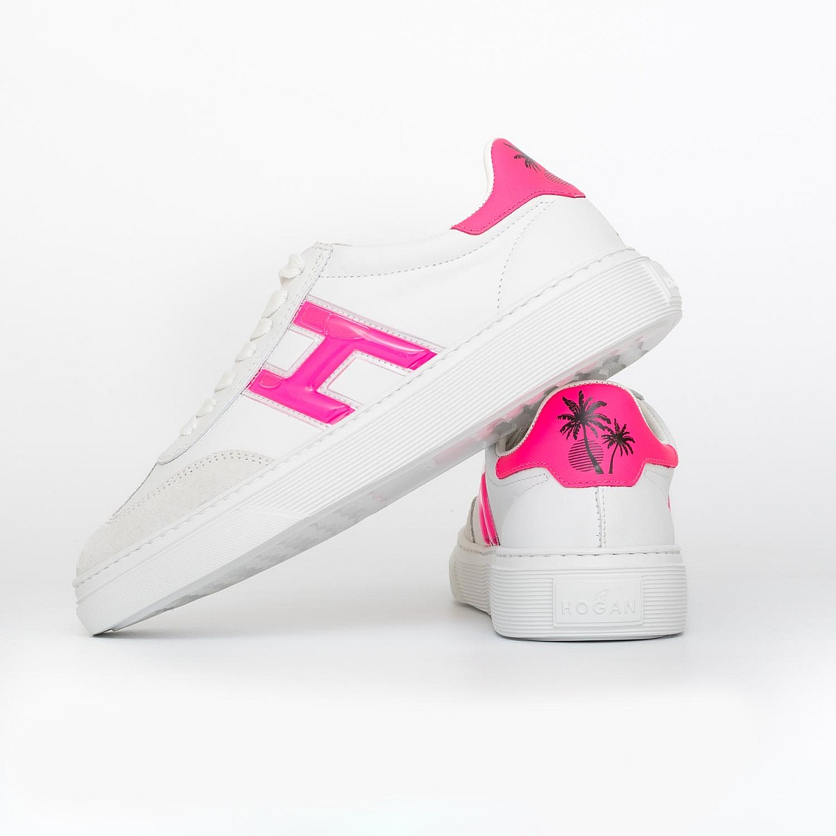 Кеди Hogan H365 Allac.H GEL+STAMPA Palme KX9 Bianco Fuxia FLU