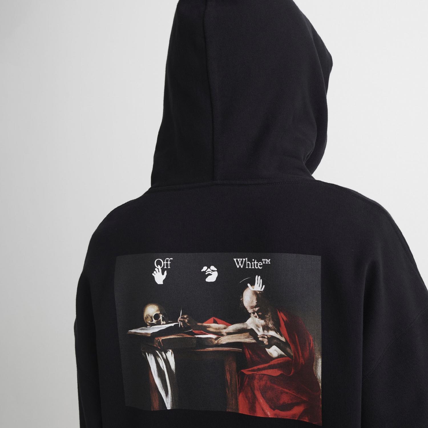 Off White Caravag Paint Over Hoodie brand centr