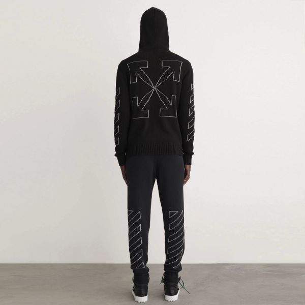 Худи Off White Diag Outlinee Knit Zip Hood.