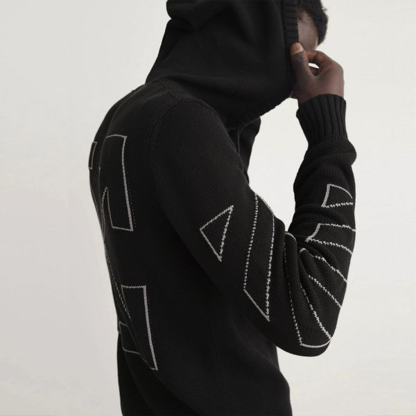 Худи Off White Diag Outlinee Knit Zip Hood.