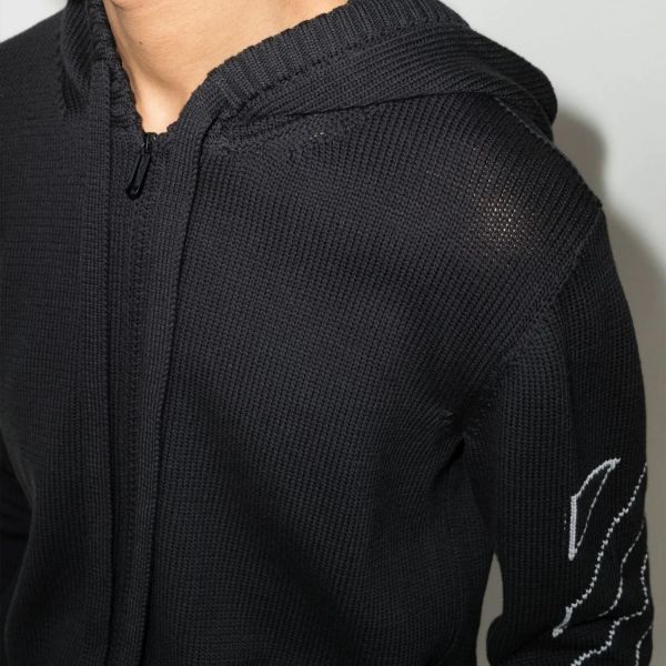Худи Off White Diag Outlinee Knit Zip Hood.