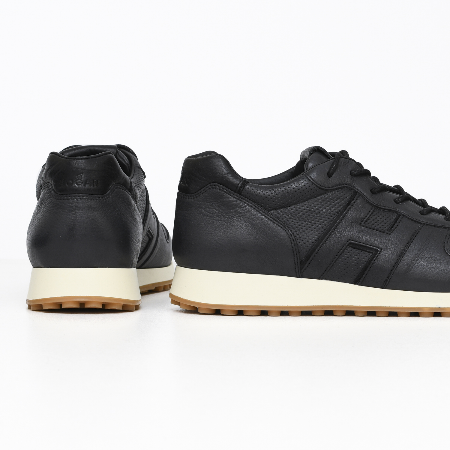 Hogan H429 Sneaker H Pelle Punzonato R55 Nero brand centr