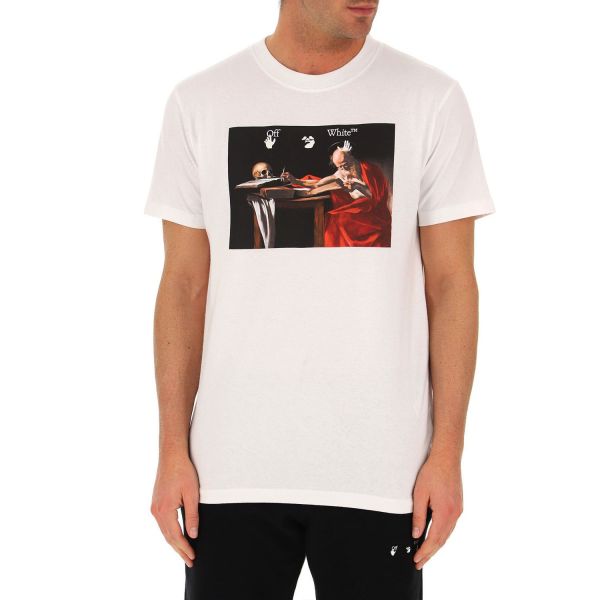 Футболка Off White Caravaggio S/S Slim Tee White Red.