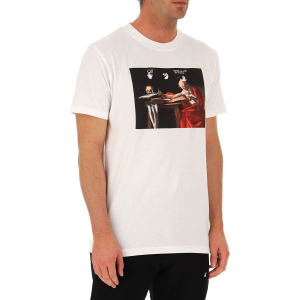 Футболка Off White Caravaggio S/S Slim Tee White Red.