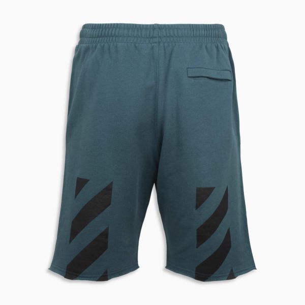 Шорты Off White Diag Helvetica Sweashort Duck Green Bla.