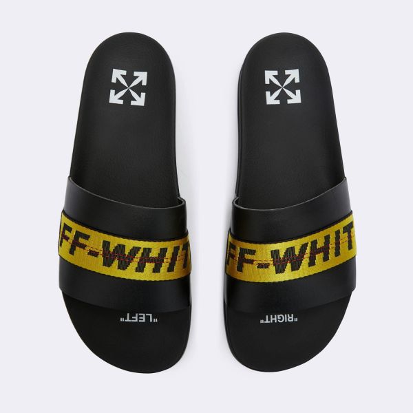 Шльопанці Off White Industrial Belt Slider Black Yellow