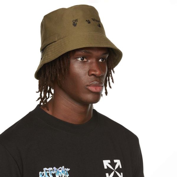 Панама Off White OW Logo Bucket Hat Army Green Blac.
