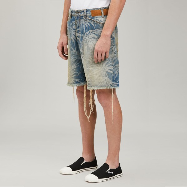 Шорти Palm Angels Jungle Denim Shorts Light Blue Off