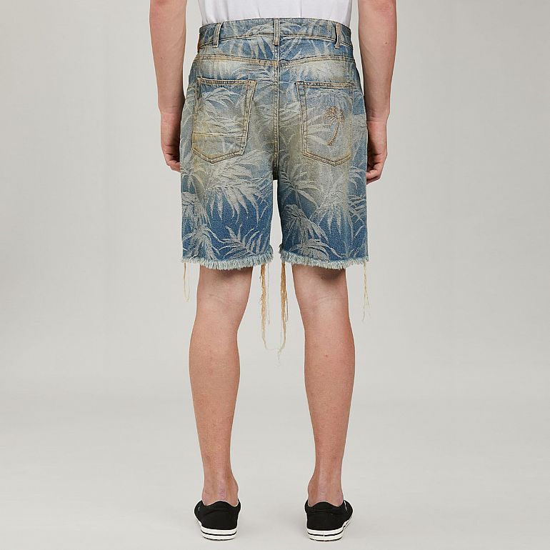 Шорты Palm Angels Jungle Denim Shorts Light Blue Off.