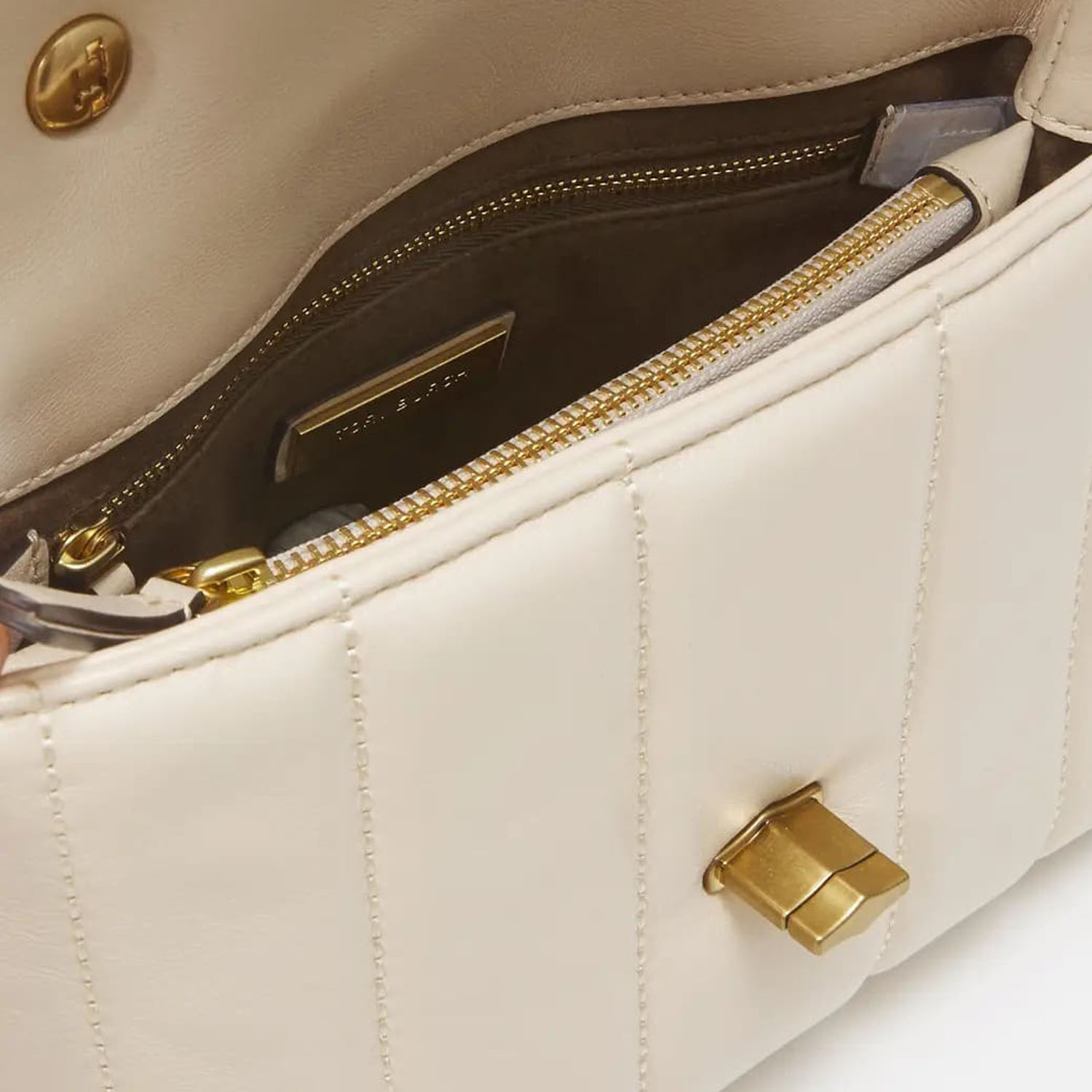 Tory Burch Kira Small Top-handle Satchel In Brie Rolled Gold