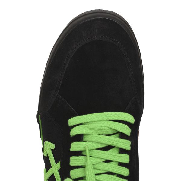 Кеды Off White Low Vulcanized Suede/Canva Black Green Flu.