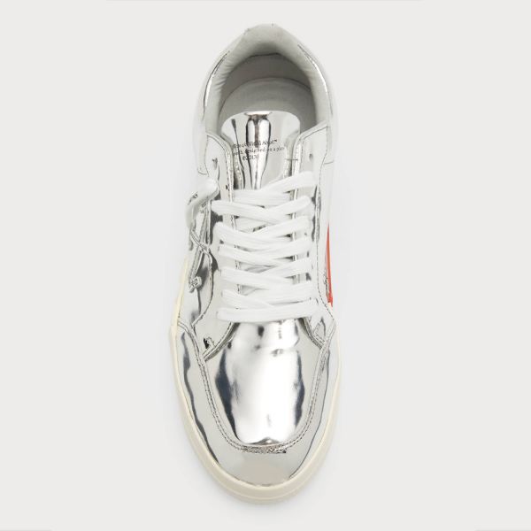 Кеды Off White Low Vulcanized Full Mirror Silver Silver.