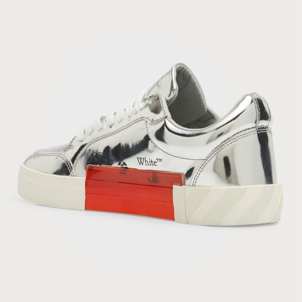 Кеды Off White Low Vulcanized Full Mirror Silver Silver.