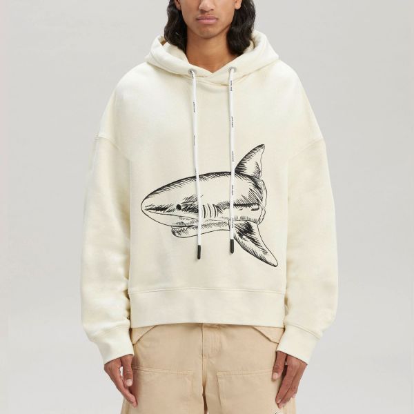 Худи Palm Angels Split Shark Hoody Butter Black.
