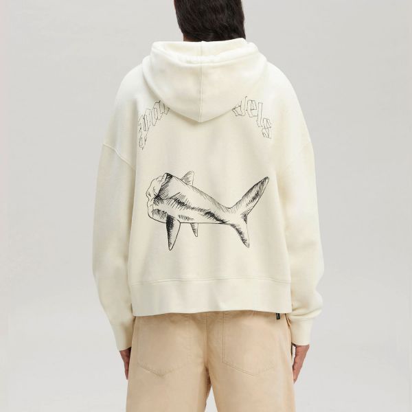 Худи Palm Angels Split Shark Hoody Butter Black.