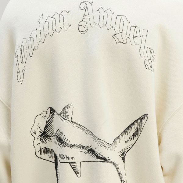 Худи Palm Angels Split Shark Hoody Butter Black.