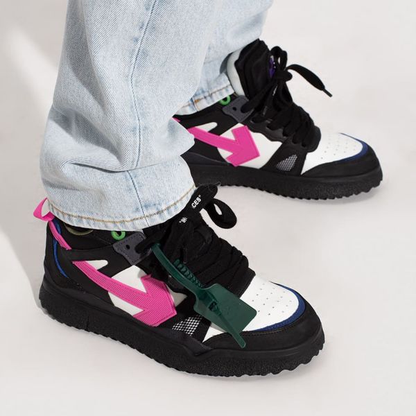 Кеды Off White New Mid Top Sponge Sneaker Black Fuchia.