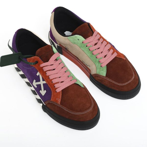 Кеды Off White Low Vulcanized Full Leathe Multicilir Beig.