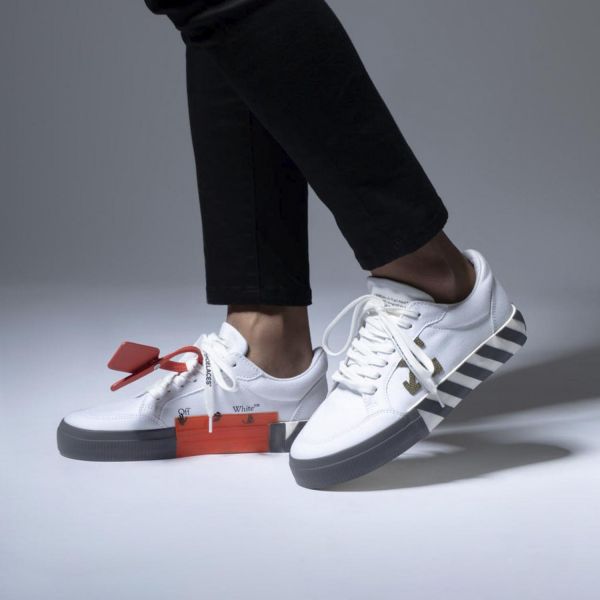 Кеды Off White Low Vulcanized Canvas White Dark Grey.