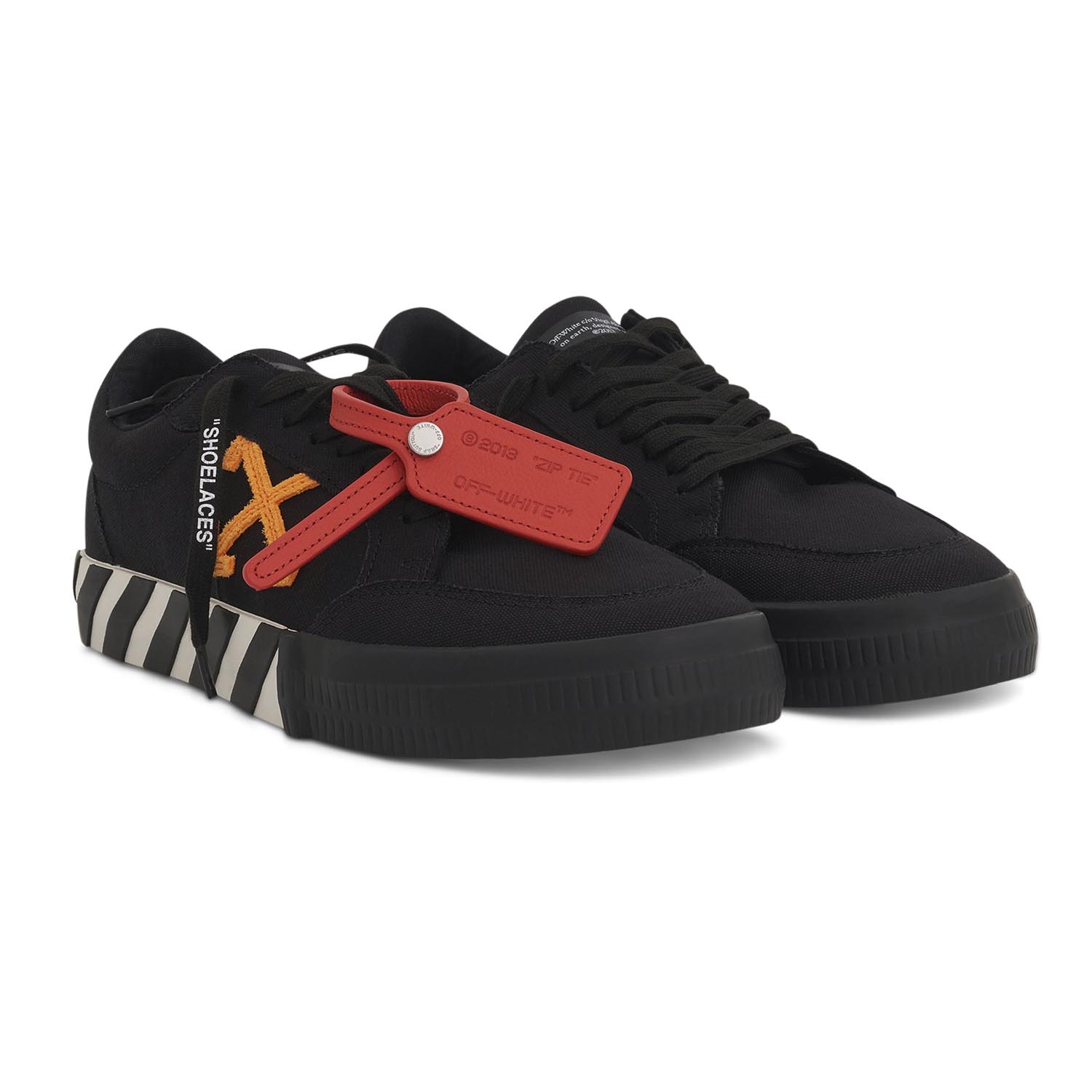 Off White Low Vulcanized Canvas Black Orange brand centr