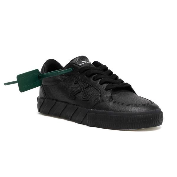 Кеди Off White Low Vulcanized Leather Black Black.