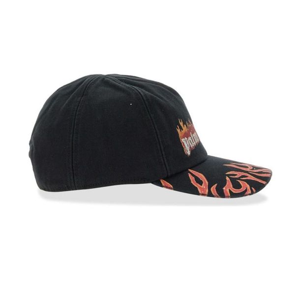 Кепка Palm Angels Buring Logo Baseball Cap Black Red.