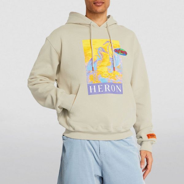 Худи Heron Preston Hoodie Heron KK22 Grey Yellow.