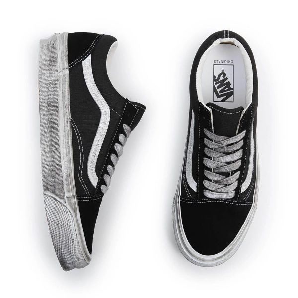 Кеды Vans Og Old Skool L Stressed Black/White.