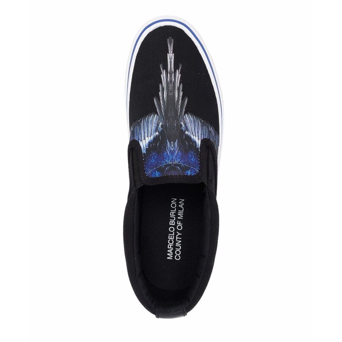 Кеди Marcelo Burlon Wings Vulcanized Slip-On Black Blue