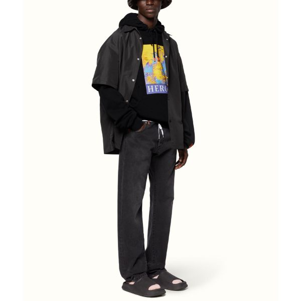 Худи Heron Preston HOODIE HERON KK22 Black Yellow.