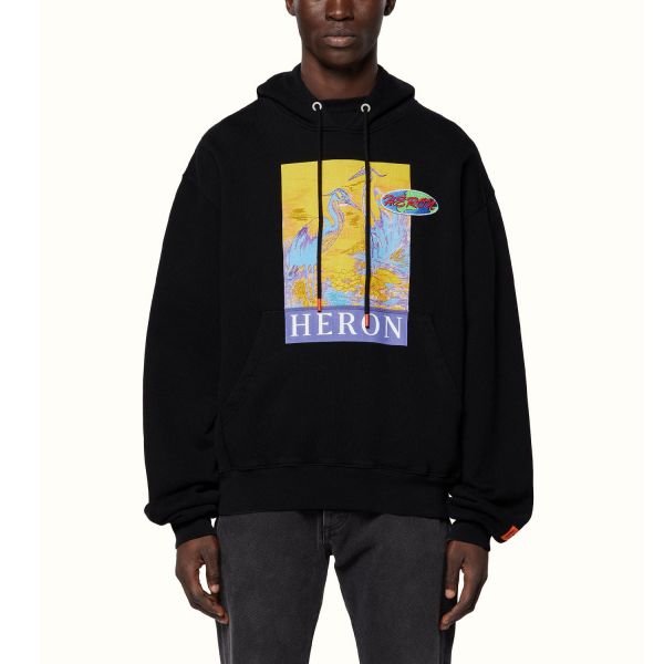 Худи Heron Preston HOODIE HERON KK22 Black Yellow.