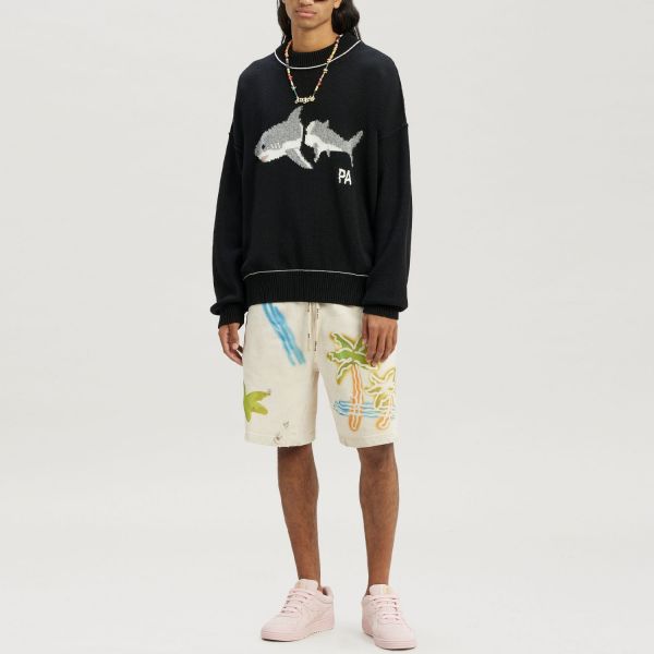 Свитер Palm Angels PA Shark Sweater Black Light GRF.
