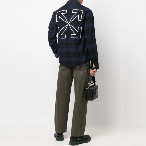 Верхняя рубашка Off White Outline Arr Flannel Blue White.