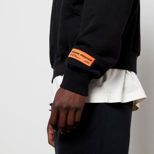 Худи Heron Preston Hoodie Zip Up Heron Tape Black White.