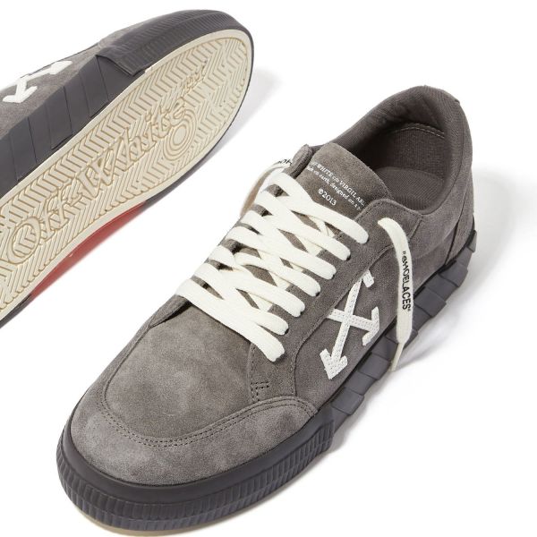 Кеды Off White Low Vulcanized Suede Dark Grey White.